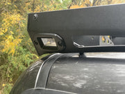 Close up rear view of gray Toyota Tacoma with Premium roof rack - Cali Raised LED